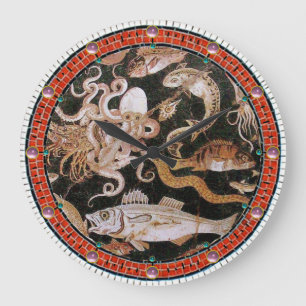 POMPEII-SAMMLUNG / OZEAN - MEERESLEBENSZENE GROßE WANDUHR