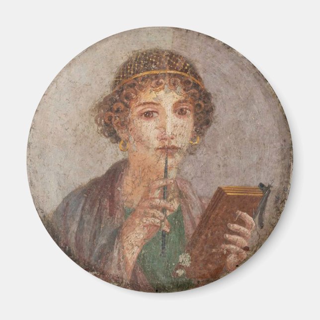 Pompeii Sappho Roman Art Young Woman Stylus Tablet Magnet (Vorne)