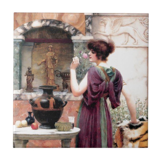 Pompeji-Frau Godward Garten Fliese (Vorderseite)