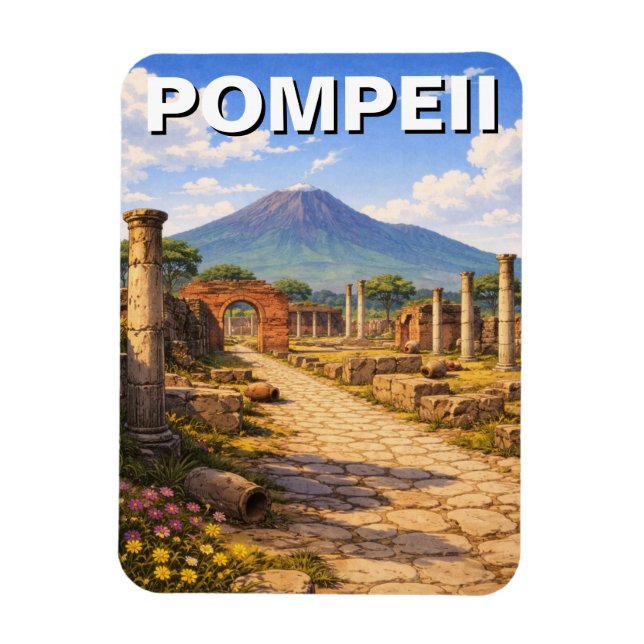 Pompeji Italien Reise Magnet (Vertikal)