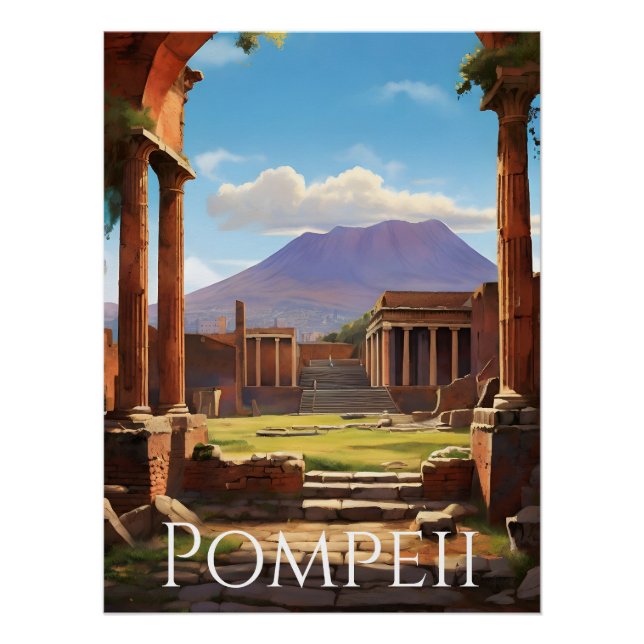 Pompeji Italien Reiseplakat Poster (Vorderseite)