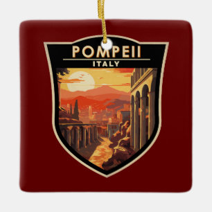 Pompeji Kampanien Italien Reise Kunst Vintage Keramikornament