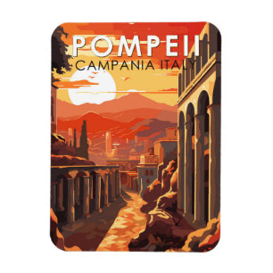 Pompeji Kampanien Italien Reise Kunst Vintage Magnet