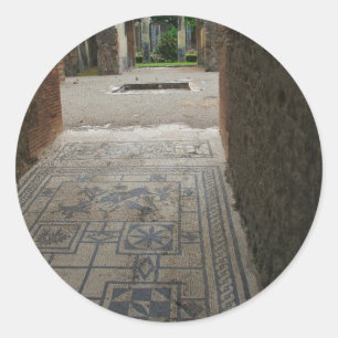Pompeji-Mosaikfußboden Runder Aufkleber