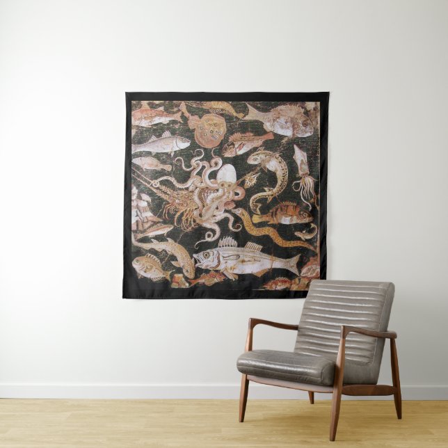 POMPEJI-SAMMLUNG, LEBEN-SZENE des OZEAN-- MEER Wandteppich (Beispiel (Horizontal))