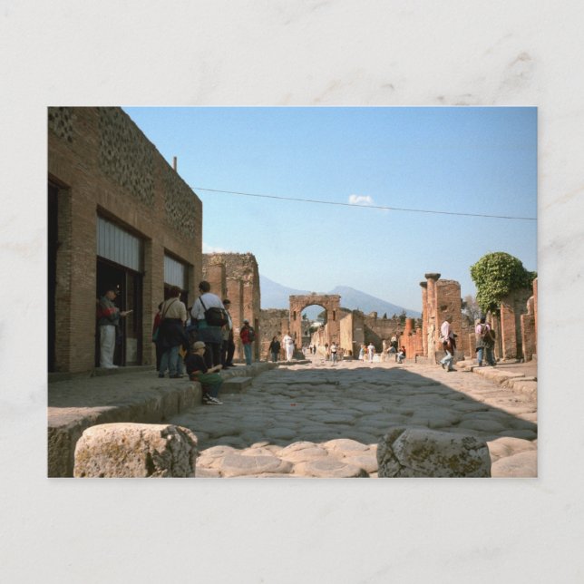 Pompeji, Steppsteine und Tore Postkarte (Vorderseite)