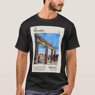 Pompeji Vintage Wasserfarben Reise T-Shirt