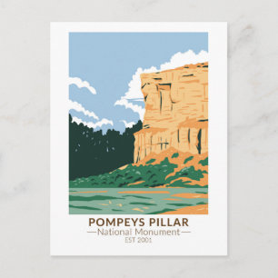 Pompeys Pillar National Monument Montana Vintage-D Postkarte