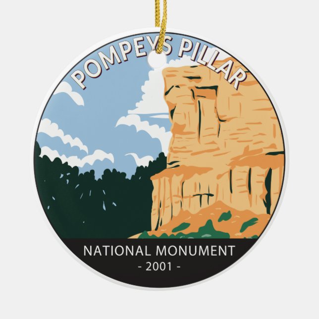 Pompeys Säule Nationalmuseum Montana Vintag Keramik Ornament (Vorne)