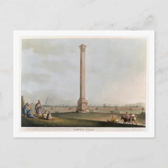 Pompeys Säule, Platte 14 von "Views in Egypt", e Postkarte (Vorderseite)