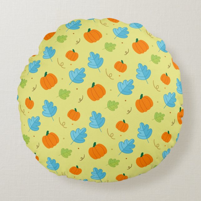 Pompoen Rundes Kissen (Vorderseite)