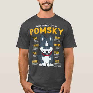 Pomsky Anatomy Funny Dog Mama Vater Geschenk T-Shirt