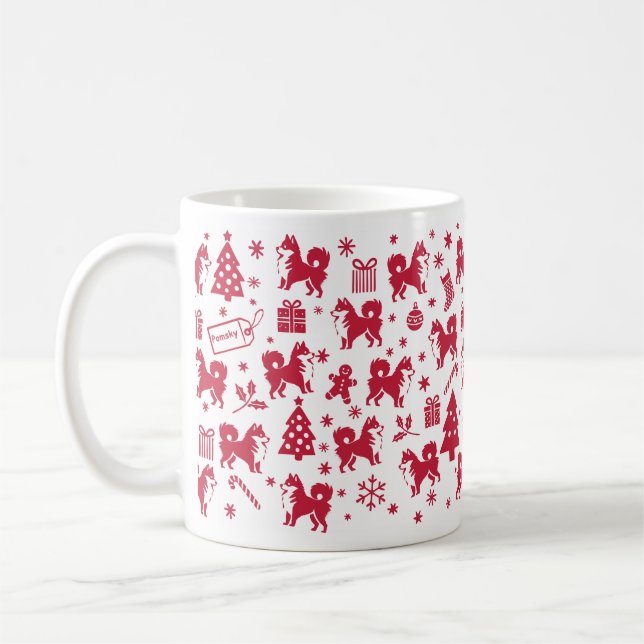 Pomsky Christmas Design Kaffeetasse (Links)