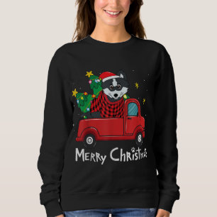 Pomsky Christmas Truck Tree Mama Vater Dog Xmas Ge Sweatshirt
