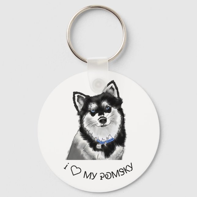 Pomsky Keyring Schlüsselanhänger (Vorderseite)