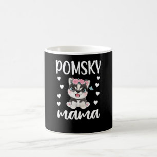 Pomsky Mama Hund Lover Pomsky Eigentümer Pomsky Ma Kaffeetasse