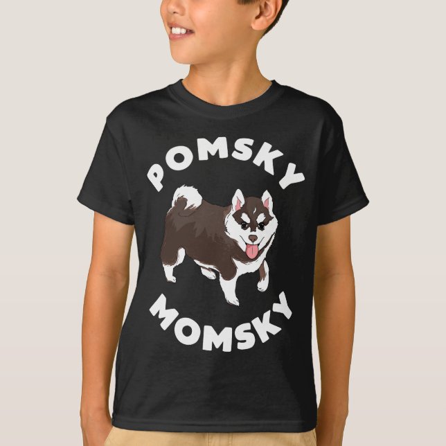 Pomsky Momsky for Dog Pet Mom T-Shirt (Vorderseite)