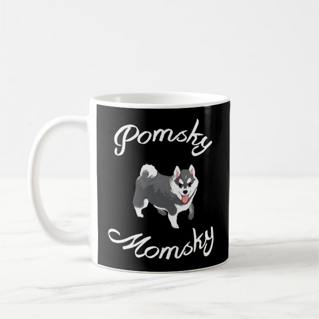 Pomsky Momsky Pet Pomsky Mommy Kaffeetasse (Links)