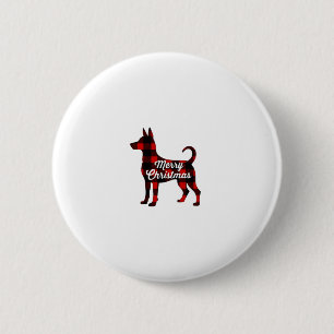 Pomsky Weihnachts-Hund-Mama-Papa-Kariert-Geschenk- Button