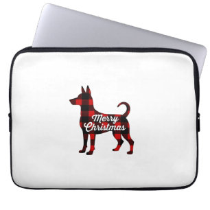 Pomsky Weihnachts-Hund-Mama-Papa-Kariert-Geschenk- Laptopschutzhülle