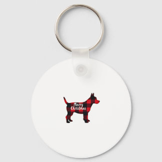 Pomsky Weihnachts Hund Mama Papa Kariert Geschenk Schlüsselanhänger