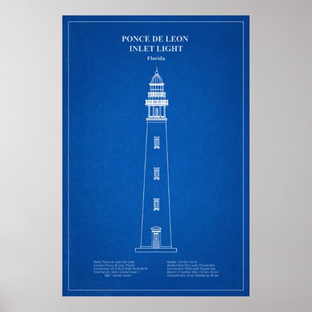 Ponce de Leon Inlet Lighthouse - Florida - AD Poster (Vorne)