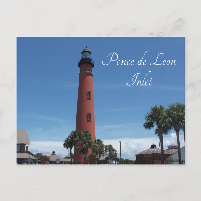 Ponce de Leon Inlet Lighthouse, Ponce Inlet, FL Postkarte (Vorderseite)