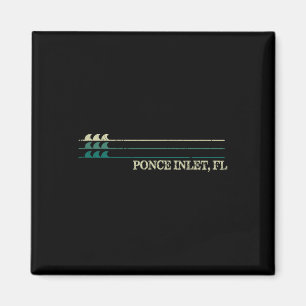Ponce Inlet Florida Bricht Surfen Retro-Welle Magnet