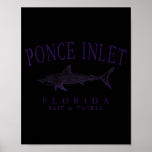 Ponce inlet florida Hai vintage Pflaume Kunst Ange Poster
