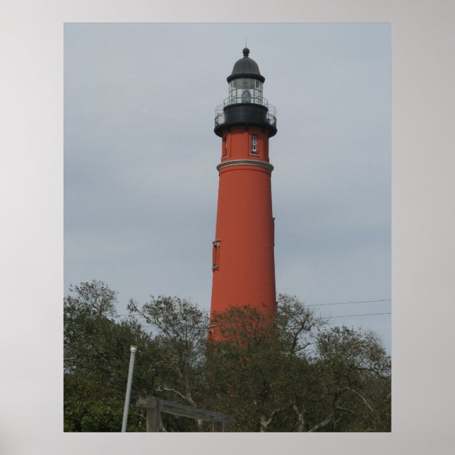 Ponce Inlet Light House Oberhalb der Bäume Poster (Vorne)