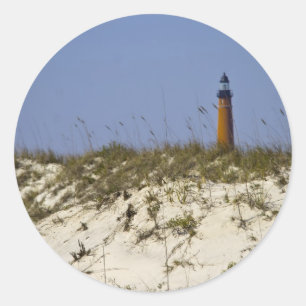 Ponce Inlet Lighthouse Florida Beach Foto Runder Aufkleber