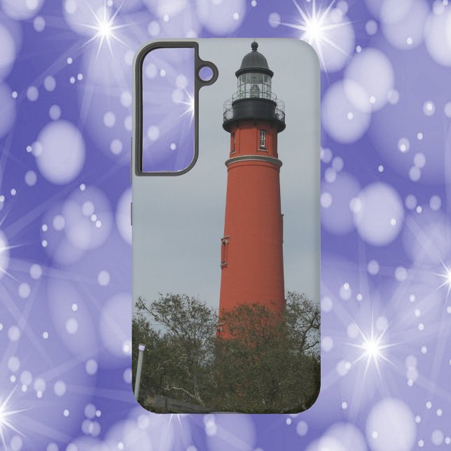 Ponce Inlet Lighthouse oberhalb des Baumes Fotogra Samsung Galaxy Hülle (A phone case with a photo of Ponce Inlet Lighthouse.)