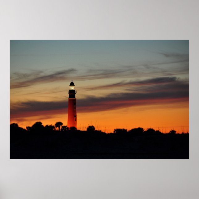 Ponce Inlet Lighthouse Sherbet Orange Sky Poster (Vorne)