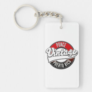 Ponce Puerto Rico Vintage-Logo Schlüsselanhänger