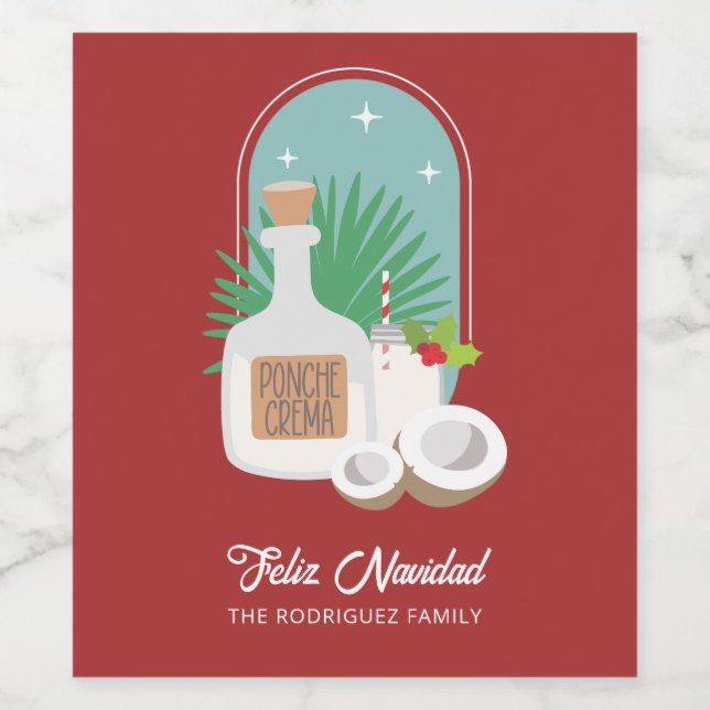 Ponche Crema Weinetikett (Einzelnes Label)