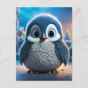 Poncho - Ein glatter Pinguin Feiertagspostkarte