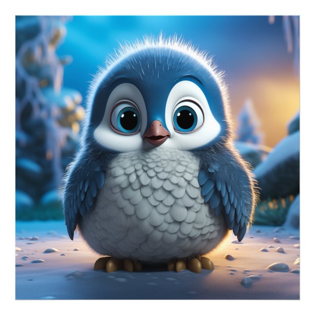 Poncho - Ein glatter Pinguin Fotodruck (Vorne)