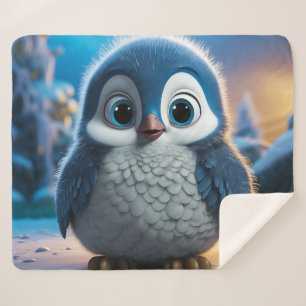 Poncho - Ein glatter Pinguin Sherpadecke