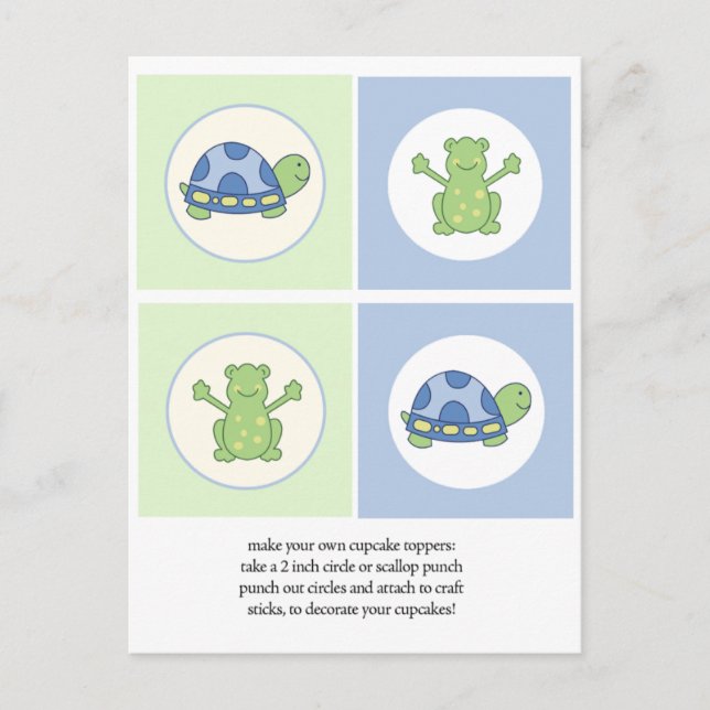 Pond Friends Schildkröten und Froschkuchen Toppers Postkarte (Vorderseite)