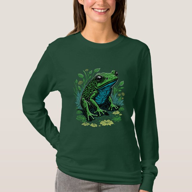 Pond Frog Illustration T-Shirt (Vorderseite)