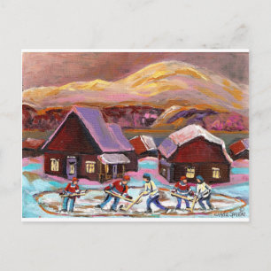POND HOCKEY COZY WINTER SCENE 6X8 COPY.jpg Postkarte