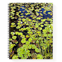 Pond Lily Pads and Reeds Floral Notebook