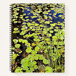 Pond Lily Pads and Reeds Floral Notebook Notizbuch