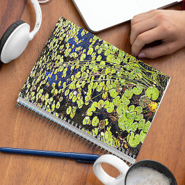 Pond Lily Pads and Reeds Floral Notebook Notizbuch