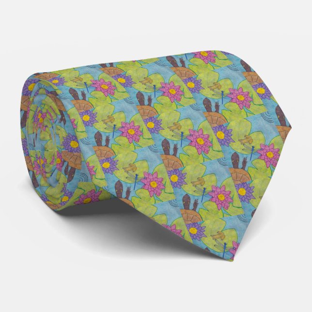 Pond Scene - Neck Tie Krawatte (Gerollt)