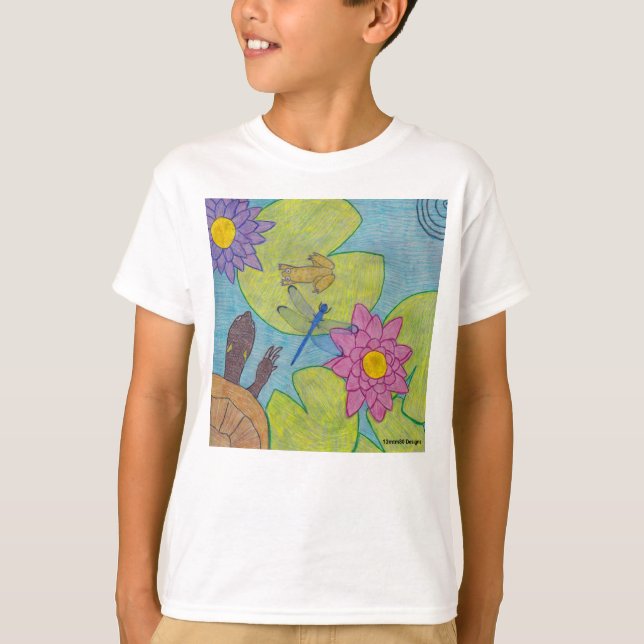 Pond Scene (weiß) - Boy's Basic T - Shirt (Vorderseite)