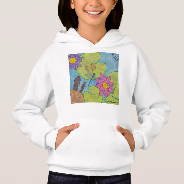 Pond Scene (weiß) - Girl's Hoodie (Vorderseite)