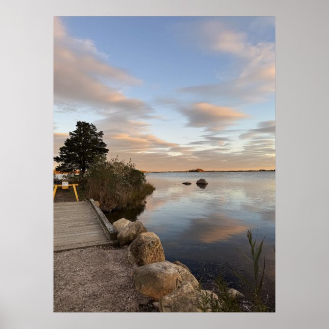 Pond Waterscape Sunset Photo Poster (Vorne)