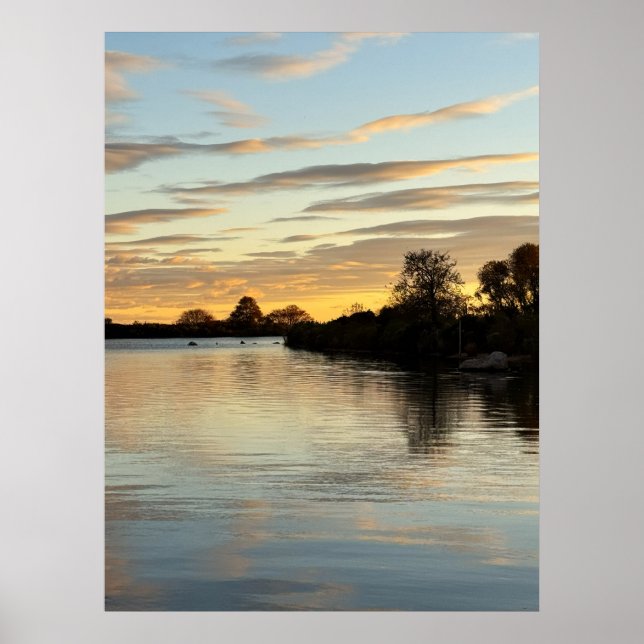 Pond Waterscape Sunset Photo Poster (Vorne)