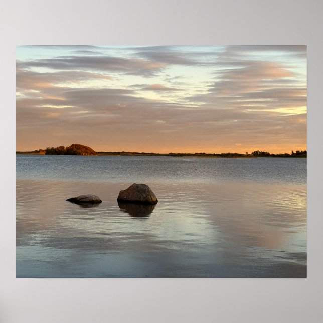 Pond Waterscape Sunset Photo Poster (Vorne)